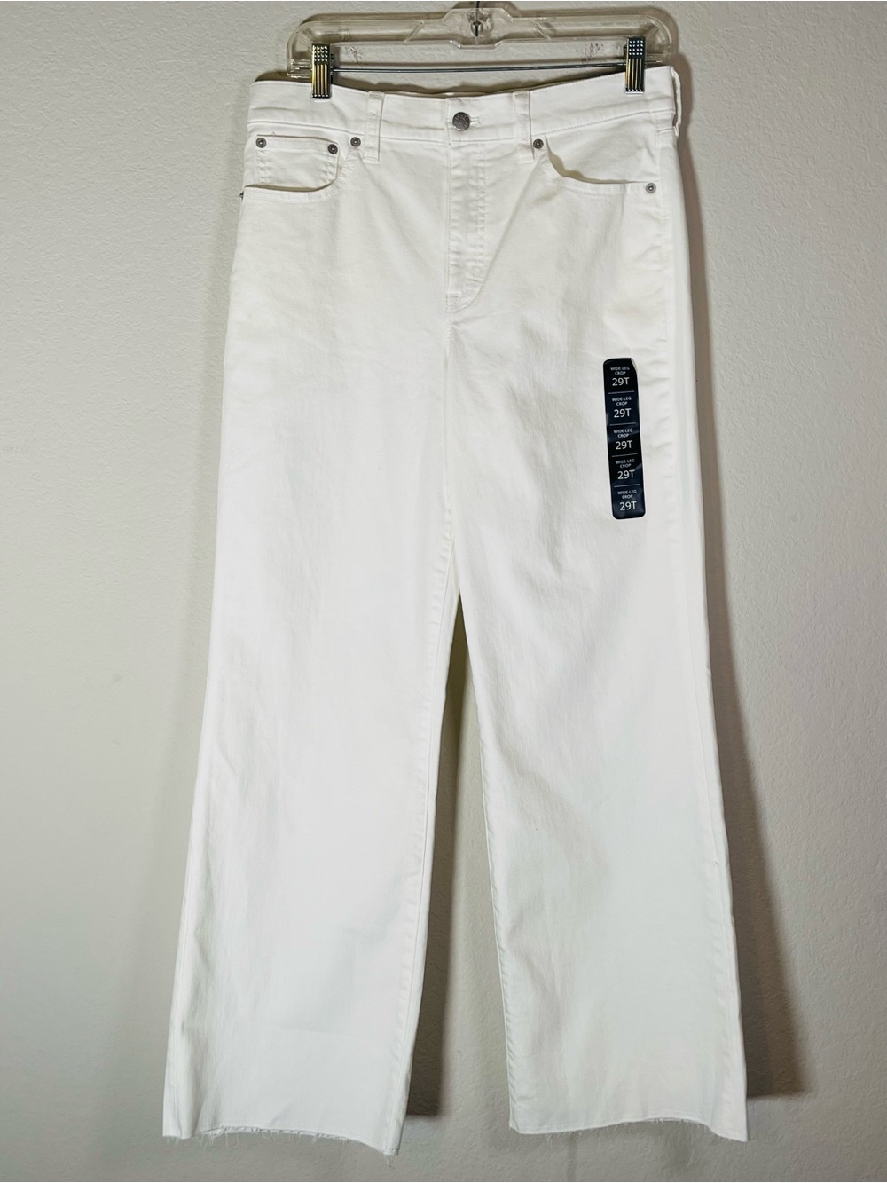 J Crew Fac NWT Tall Wide Leg Cropped Jeans in All Day Stretch Size 29T in White - Picture 4 of 15